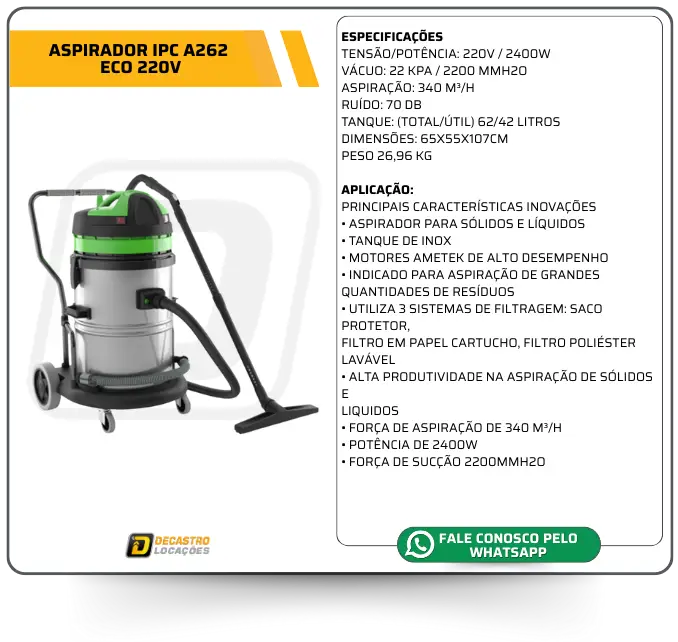 ASPIRADOR IPC A262 ECO 220V