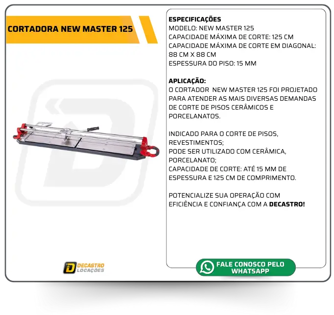 CORTADORA NEW MASTER 125